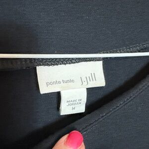 J Jill Black 3/4 Sleeve Ponte Tunic Top EUC Sz M Like New!